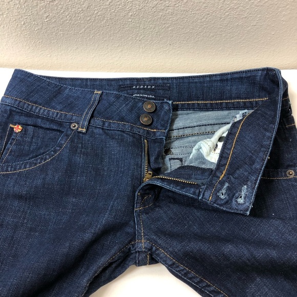 Hudson Made Usa Style W170DSX Mid Rise 2 Button Zipper Bootcut Dark Wash Jean 28 - Picture 4 of 16